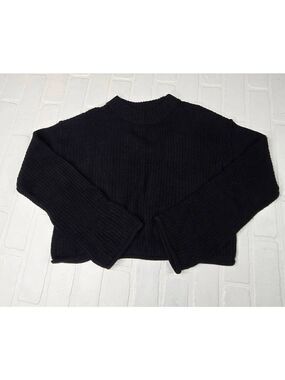 Wild Fable Black Mock Collared Cropped Sweater XXSmall